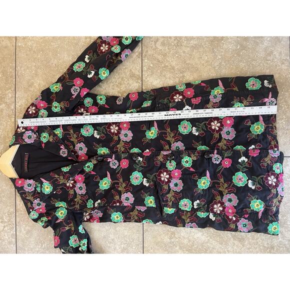 Johnny Was Women's Embroidered Floral Long Sleeve Black Duster Jacket medium - Picture 11 of 11